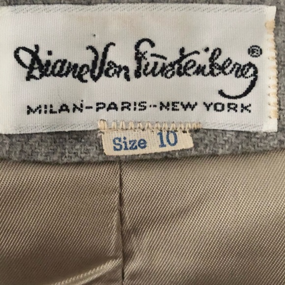 Diane Von Furstenberg Vintage Gray Wool Blend Blazer Size 10 - Picture 6 of 13